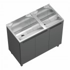 Tanque Inox com Balcão Duplo Super Cor Chumbo 104x50,6x94cm 114 Litros - GhelPlus